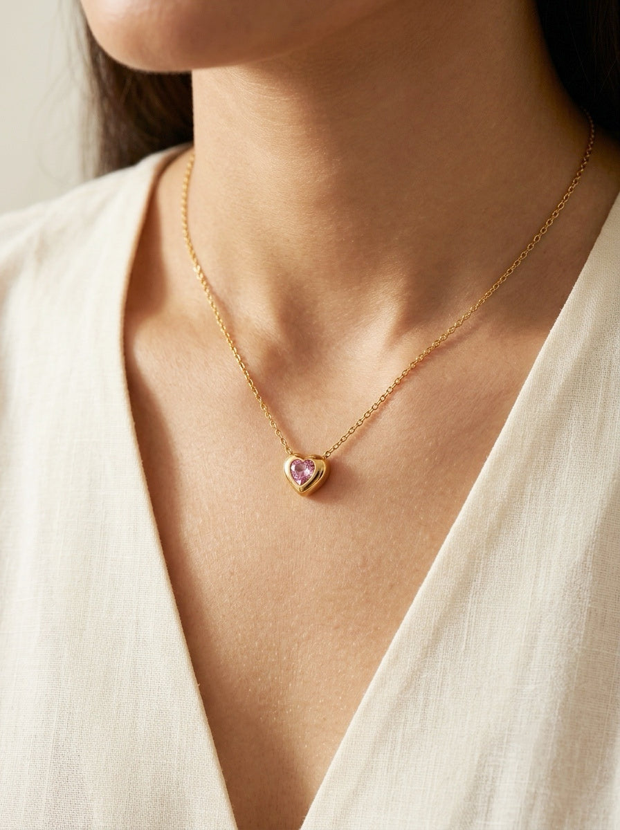 Pink Heart Necklace