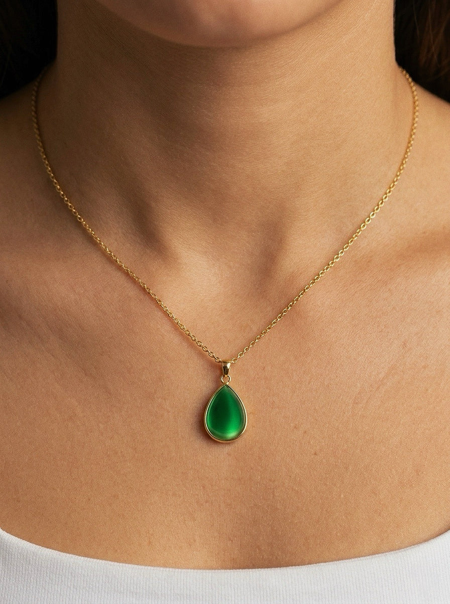 The Sage Teardrop Necklace