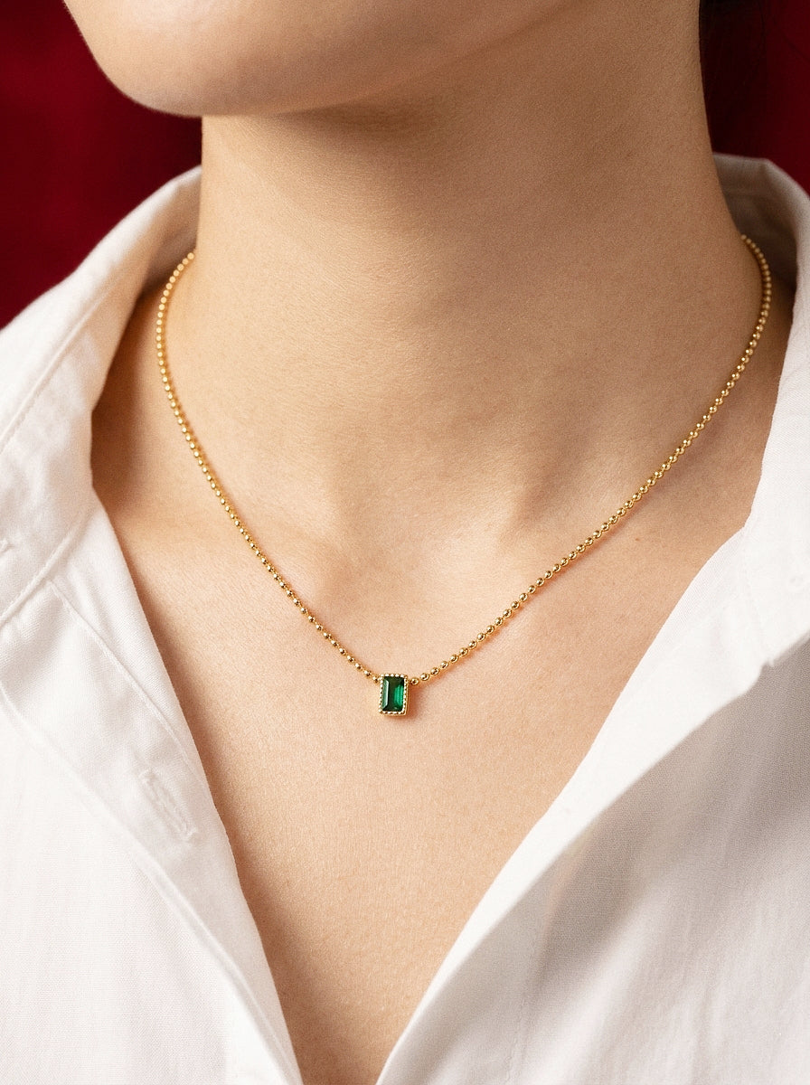 The Emerald Solitaire Necklace