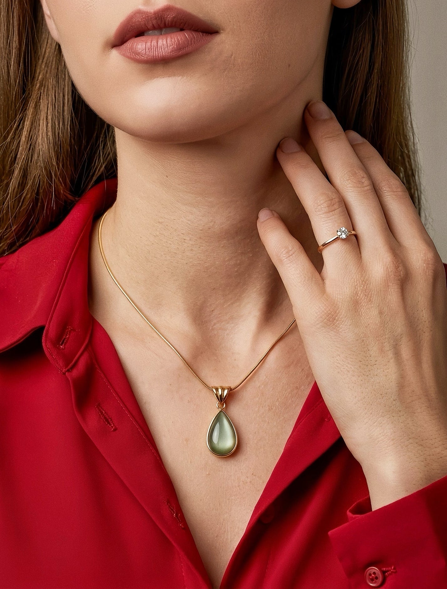 The Sage Teardrop Necklace