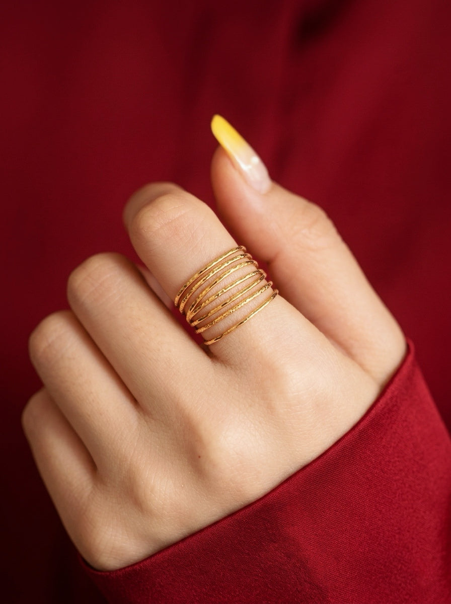 The Textured Multi-Band Ring