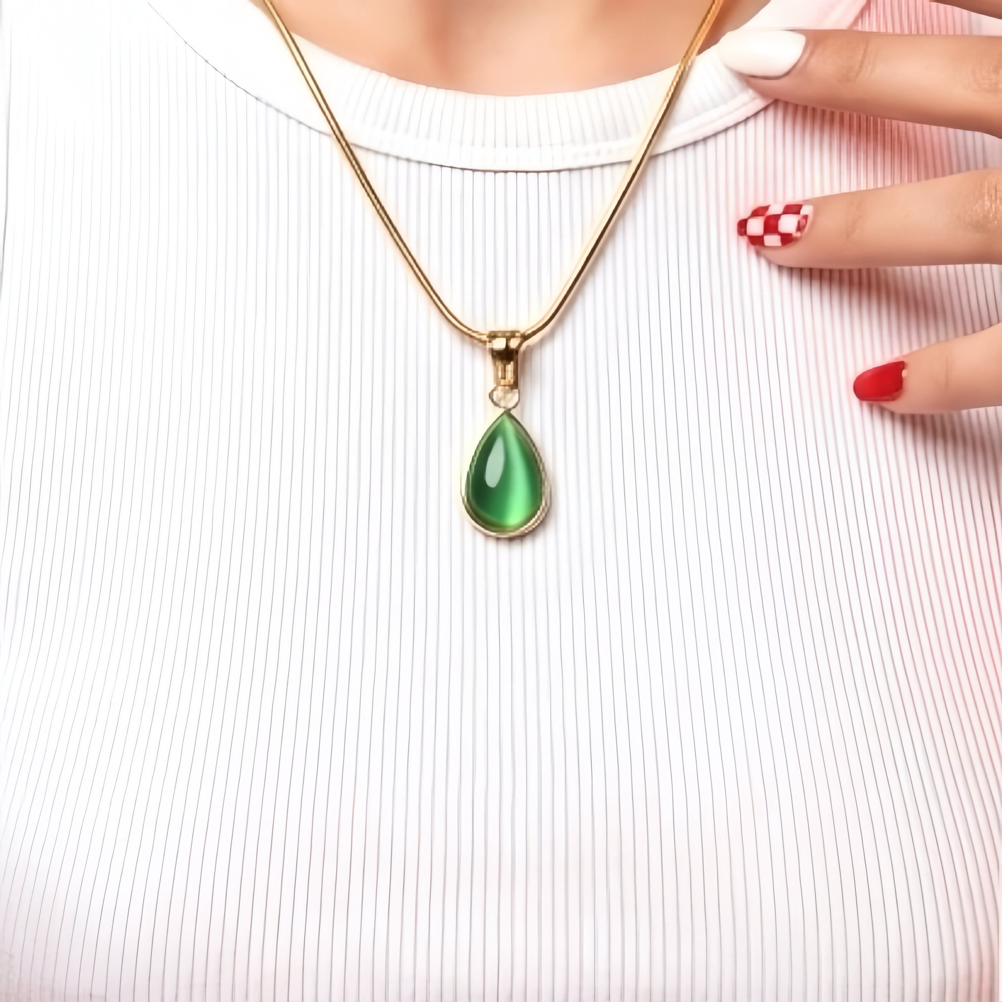The Sage Teardrop Necklace